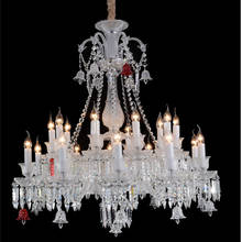 Candelabros grandes de cristal para comedor, iluminación de araña cromada moderna, candelabro de cristal europeo, 110-240V 2024 - compra barato