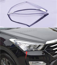 2pcs ABS Chrome Headlight Frame Trim Cover For hyundai new Santa Fe ix45 Auto Accessory 2024 - buy cheap