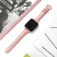 Ремешок из натуральной кожи для apple watch band 44 мм 40 мм 42 мм 38 мм, браслет для iwatch series 5 4 3 2 1, аксессуары для часов 2024 - купить недорого