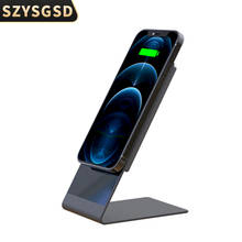 SZYSGSD 15W Magnetic Wireless Charger Pad For iPhone 12 12mini 13 Pro Max Fast Wireless Charging Station Dock Alloy Stand Charge 2024 - buy cheap