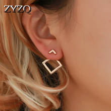 ZYZQ Fashion Irregular Geometric Women Stud Earrings SUrprised Birthday Gift For Bestie Triangle Pattern Simple Type Earrings 2024 - buy cheap