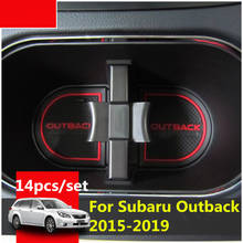 For Subaru Outback 2015 - 2019 3D Rubber Mat Lnterior Anti Slip Mat Door Slot Pad Cup Cushion Groove Mat Car Accessories 2024 - buy cheap