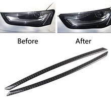 Car Headlight Eyebow Eyelids Stickets for Audi A4 B8 A4L A5 2009-2016 Carbon Fiber Front Headlight Lamp Sticket Auto Accessories 2024 - buy cheap