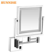 Espejo de pared giratorio de doble cara para maquillaje, espejo de baño plegable con LED, aumento de 3 aumentos, 8" 2024 - compra barato