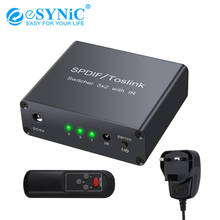 eSYNiC 3 In 2 Out Optical Switcher Splitter 3Port Spdif Toslink Optical Switch 2 Way Digital Audio Splitter Support LPCM 2.0 DTS 2024 - buy cheap