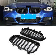 2x Frente Car Bumper Grade de Proteção Brilho Preto ABS Para BMW F30 F31 3 Série 316i 335i 328i 2012 2013 2014 2015 2016 2017 2018 2024 - compre barato