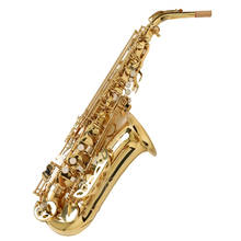 BATESMUSIC-saxofón Alto dorado, instrumento musical plano, regalo de grado superprofesional con funda de transporte, guantes 2024 - compra barato