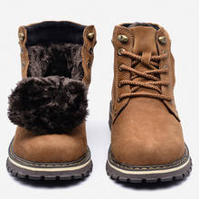 Men's plus size 38-50 boots layer cowhide winter leather boots plus velvet non-slip breathable unisex shoes men warm boots 2024 - buy cheap