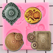Moldes de silicona con forma de reloj Steampunk para bebé, utensilios para decoración de tortas con Fondant, arcilla de caramelo, moldes de Chocolate 2024 - compra barato
