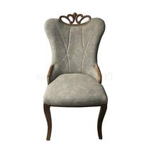  European Gray Soft Leather Solid Wood Carved Dining Chair Home Restaurant Pu Leather Chair Western Restaurant Box Dining 2024 - buy cheap