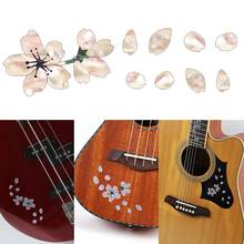 Diapasón de guitarra autoadhesivo, calcomanías con incrustaciones de flores de cerezo de Sakura, diapasón de bajo de guitarra extraíble, decoración de ukelele 2024 - compra barato