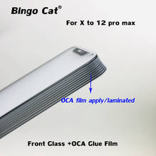 Lente de Cristal exterior para pantalla frontal, película de pegamento OCA, piezas de repuesto de aplicación de ganso para iPhone X, XS, 12, 11 pro, max, 5 uds. 2024 - compra barato