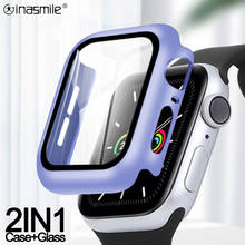 Amortecedor protetor de tela caso capa para iwatch 6 5 4 3 se 2in1 vidro caso para apple watch 44mm 40mm 42mm 38mm iwatch acessórios 2024 - compre barato