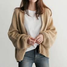 Women's Spring Autumn Cardigan Korean Style Casual Solid Color Knitted Sweaters Jumper 2024 - buy cheap