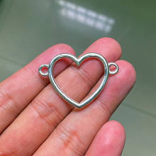12pcs 38x27mm Big Heart Connector Pendants Charms Jewelry Making DIY WomenNecklace Bracelet Handmade Craft Accessories 2024 - buy cheap