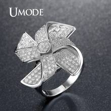 UMODE Exclusive Rotatable Windmill Designed CZ Paved Rings White Gold Color Jewelry for Women Party Gifts Anel UR0339 2024 - buy cheap