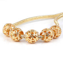 10Pcs Gold Color Beads Fit For Pandora Charms Bracelet DIY Bead European Murano Czech accessories 2024 - buy cheap
