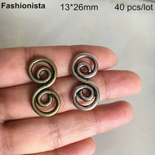 40 Pcs "S" Shape Charms Connectors  Zinc Alloy 13*26mm Handmade Crafts Jewelry Accessories,Antique Bronze / Silver,Choose Color 2024 - buy cheap