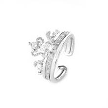 1 peça anéis brilhar design na moda venda quente coroa de ouro para mulheres zircão elegante anéis jóias de casamento feminino 2024 - compre barato