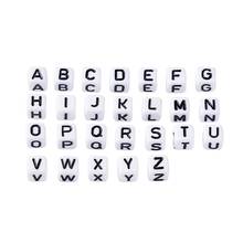 A-z alfabeto cubo acrílico contas 6mm branco carta contas para fazer jóias diy buraco: 3.2mm, cerca de 300 pces/50g 2024 - compre barato