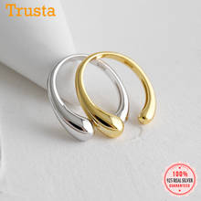 Trustdavis Аутентичные 100% 925 стерлингового серебристый неправильной формы капли воды Открытое кольцо на палец для женщин, Свадебная вечеринка, хорошее ювелирное изделие, DA143 2024 - купить недорого