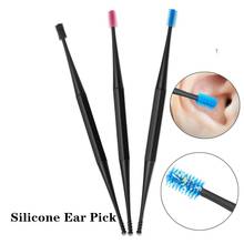 Double Head Silicone Ear Pick Double-ended Earpick Ear Wax Curette Remover Ear Cleaner Spoon Spiral Ear Clean Tool Spiral Design 2024 - buy cheap