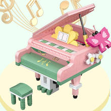 Loz blocos diy tijolos de construção bonito piano modelo brinquedos para crianças juguetes violino presentes das crianças meninas presente natal 4107 2024 - compre barato