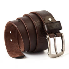 Cinturones de cuero genuino de vaca para hombre, cinturón masculino para Jeans, cinturones de lujo de diseñador clásico Vintage con hebilla de Pin 2024 - compra barato