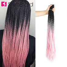 SAMBRAID-caja de trenzas de ganchillo para cabello, extensiones de pelo de 24 pulgadas, color rosa, 24 hebras por paquete 2024 - compra barato