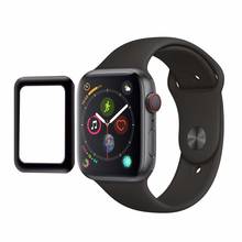 3D borde curvado pegamento completo vidrio templado para Apple Watch 38 42 40 44 mm Protector de pantalla de cubierta completa para reloj 4 Series de vidrio de película 2024 - compra barato