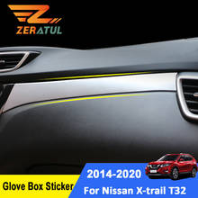 Zeratul для Nissan X-trail Xtrail T32 LHD 2014-2020 автомобильный хромированный ящик для хранения украшение отделка перчаточный ящик наклейка аксессуары 2024 - купить недорого