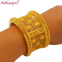 Adixyn Diamater 63mm Bangle&Bracelet Gold Color Dubai Cuff Bracelet Jewelry for Bridal Wedding Items N01042 2024 - buy cheap