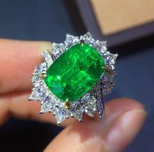J1215 Emerald Ring 4.55ct Pure 18 K Gold Jewelry Nature Green Emerald  Diamond Female Rings for women Fine Ring 2024 - buy cheap