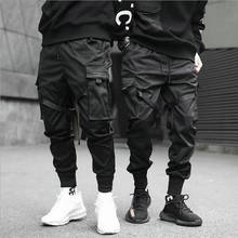 Ribbons Harem Joggers Men Cargo Pants Streetwear 2021 Hip Hop Casual Pockets Cotton Track Pants Male Harajuku Fashion Trousers 2024 - купить недорого