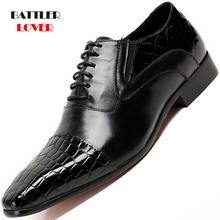 Men Leather Formal Shoes Snake Skin Prints Men Business Dress Classic Style Black Lace Up Square Toe Shoes For Men Oxford Shoes 2024 - buy cheap