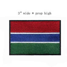 Нашивка с вышивкой в виде флага Гамбии, 3 дюйма, широкая/Сумка/Аппликация с помощью утюга 2024 - купить недорого