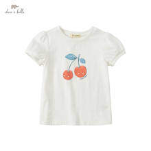 DKD17907-Camiseta con Estampado de cereza para niñas, ropa de moda de alta calidad para niñas, de verano 5Y-13Y 2024 - compra barato