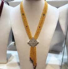 Новый стиль многослойное желтое Нефритовое ожерелье микро инкрустация цирконием аксессуары застежка модные ювелирные изделия 2024 - купить недорого