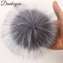 DANKEYISI Fluffy Mink Fur Pompoms 15-16cm DIY Raccoon Fox Fur Pom Poms fur Balls Natural Fur Pompon For hats Bags Scarf Skullies 2024 - buy cheap