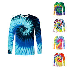 Camisetas 3d Tie-Dye colorido disfraz moda hombres mujeres Camiseta de manga larga Hip Hop 3D camisetas Homme camiseta sudaderas Tops 2024 - compra barato
