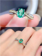 Elegante anillo verde para hombres, joyería de Color oro blanco, Esmeralda, circonita, diamantes, piedras preciosas, accesorios de moda, nuevo 2024 - compra barato