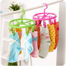 Rack de secagem redondo de plástico com clipe para pendurar, entre outras roupas, rack para secar meias, roupas infantis, de casa, banheiro 2024 - compre barato