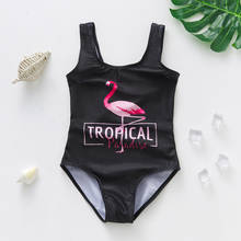 Meninas roupa de banho de uma peça impressa flamingo maiô grande meninas roupa de banho 2020 novos trajes de banho crianças beachwear 9042 2024 - compre barato
