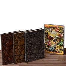 Creative Skull Flower Embossed A5 Leather Notebook Journal Notepad Travel Diary Planner School Office Supplies 2024 - buy cheap