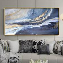 The Large Goldleaf Picture 100% Hand Painted Modern Abstract Oil Painting on Canvas Wall Art for Living Room Home Decor No Frame 2024 - buy cheap