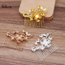 BoYuTe Wholesale (5 Pieces/Lot) 77*48MM Metal Alloy Flower 15 Teeth Wire Hair Comb Diy Hand Made Women Hair Jewelry Accessories 2024 - buy cheap