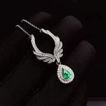 Colar com pingente de esmeralda natural s925, prata esterlina, joias finas luxuosas de moda para mulheres meibapjfs 2024 - compre barato