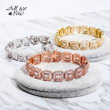 ALLICEONYOU New 13mm Width High Quality Hip Hop Tennis Round Cuban Bracelet Iced Out Bling CZ Jewery For Women Gift 2024 - buy cheap
