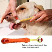 Pet Supplies Pet Toothbrush Dog Three Toothbrush Pet Oral Cleaning Large Dog Toothbrush Pet Toothbrush 2024 - buy cheap