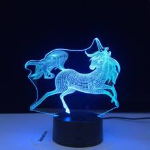 Unicorn 3D LED Night Light Unicornio Party Cartoon Lamp 7 Colors Change Baby for Bedroom Beside Lamp Baby Gifts Dropshipping 2024 - buy cheap